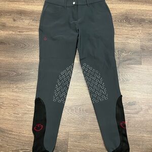 Women's Gray Equestrian Riding Breeches with Knee Grip